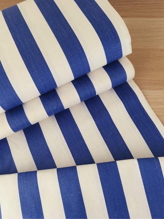 Blue and white ticking with wide stripes. Unused. Spain c.1940 - 9.3 meters
