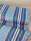 Striped ticking in blue, white and red. Unused. Spain c.1950 - Per meter (21 m avail.)