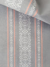 Gray, white and pink stripes ticking. Unused. Spain c.1950 - 1 meter