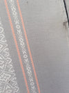 Gray, white and pink stripes ticking. Unused. Spain c.1950 - Per meter (12 m avail.)