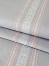 Gray, white and pink stripes ticking. Unused. Spain c.1950 - Per meter (12 m avail.)