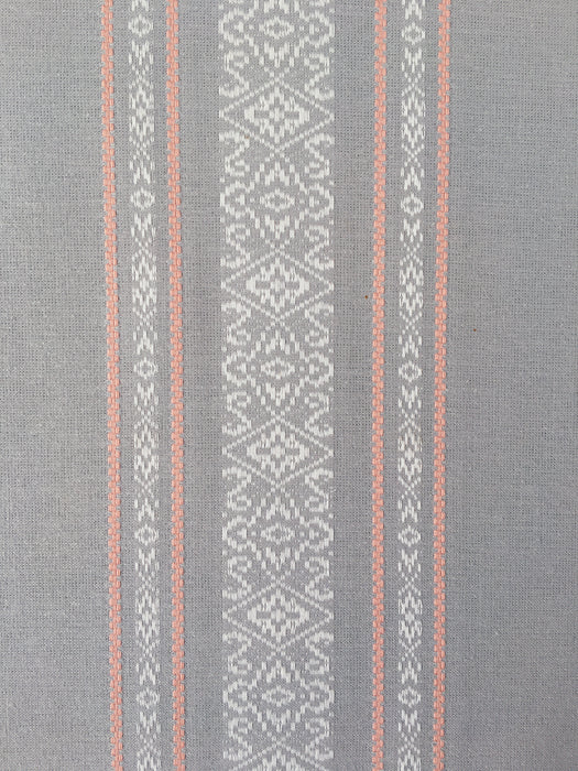 Gray, white and pink stripes ticking. Unused. Spain c.1950 - 1 meter