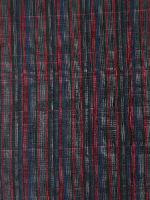 Ticking in blue, red, gray, and blue-violet stripes. Spain c.1900 - 75 cm × 2.36 meters