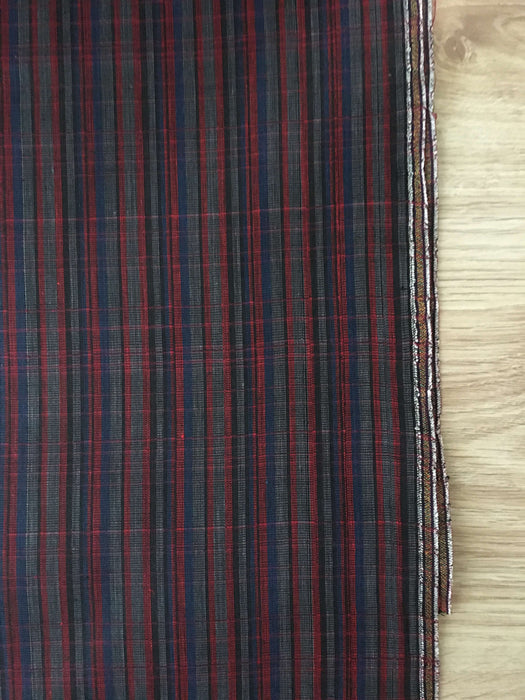 Ticking in blue, red, gray, and blue-violet stripes. Spain c.1900 - 75 cm × 2.36 meters