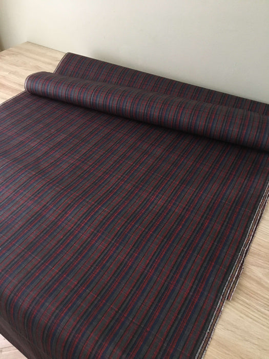 Ticking in blue, red, gray, and blue-violet stripes. Spain c.1900 - 75 cm × 2.36 meters