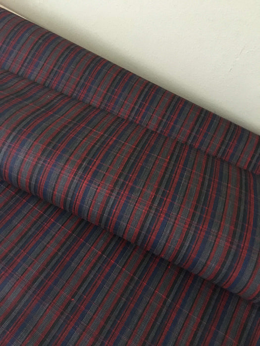 Ticking in blue, red, gray, and blue-violet stripes. Spain c.1900 - 75 cm × 2.36 meters