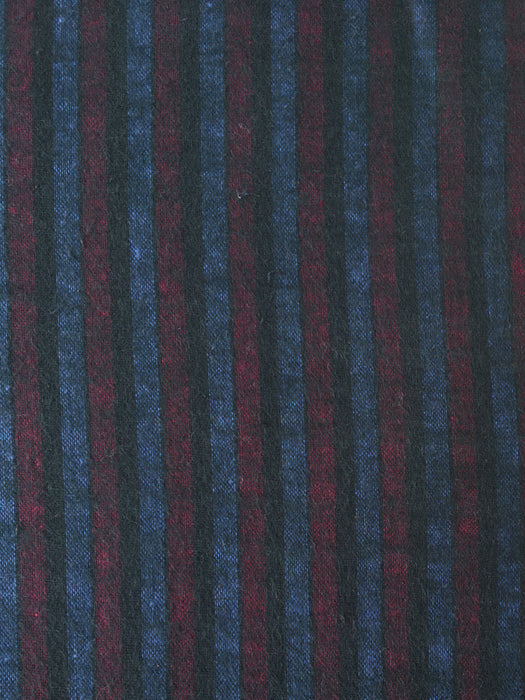 Blue, red, and black striped ticking. Spain c.1900
