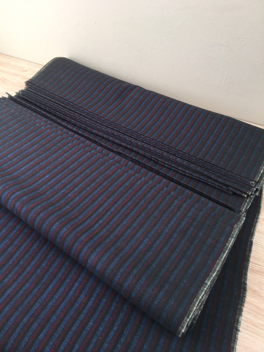 Blue, red, and black striped ticking. Spain c.1900