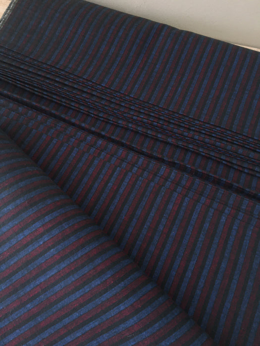 Blue, red, and black striped ticking. Spain c.1900