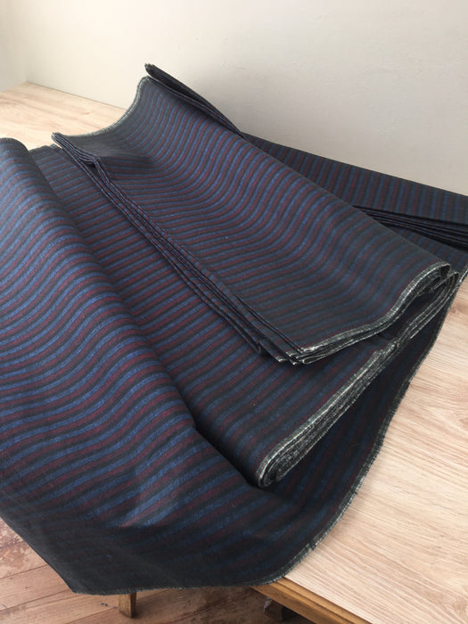 Blue, red, and black striped ticking. Spain c.1900