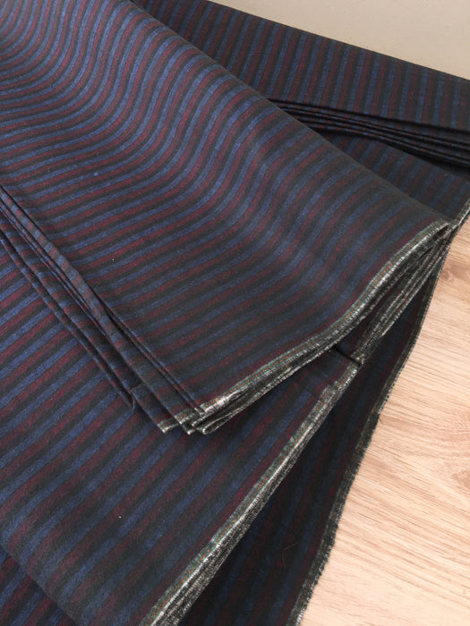 Blue, red, and black striped ticking. Spain c.1900