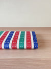 Red, green, blue and white stripes ticking. Unused. Spain around 1950 - 2.4 meters