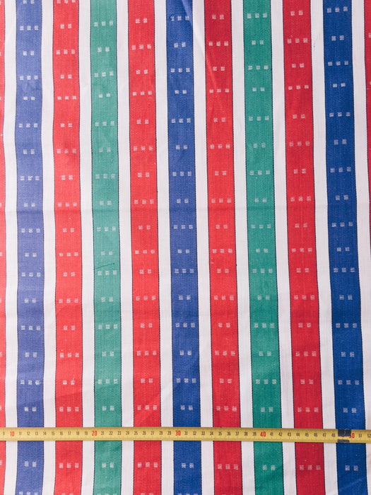 Red, green, blue and white stripes ticking. Unused. Spain around 1950 - 4.7 meters