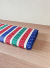 Red, green, blue and white stripes ticking. Unused. Spain around 1950 - 4.7 meters