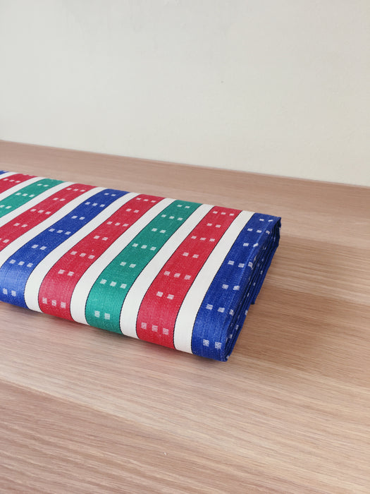 Red, green, blue and white stripes ticking. Unused. Spain around 1950 - 4.7 meters