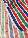 Red, green, blue and white stripes ticking. Unused. Spain around 1950 - 2.4 meters