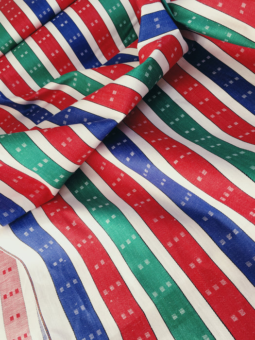 Red, green, blue and white stripes ticking. Unused. Spain around 1950 - 4.7 meters