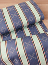 Striped ticking in grayish blue and mint green. Unused. Spain c.1950 - Per meter (10 m avail.)