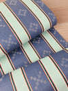 Striped ticking in grayish blue and mint green. Unused. Spain c.1950 - Per meter (10 m avail.)