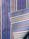 Striped ticking in lilac, white, red and blue. Unused. Spain c.1950 - 0.5 meters