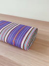 Striped ticking in lilac, white, red and blue. Unused. Spain c.1950 - 2 meters
