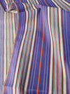 Striped ticking in lilac, white, red and blue. Unused. Spain c.1950 - 0.5 meters