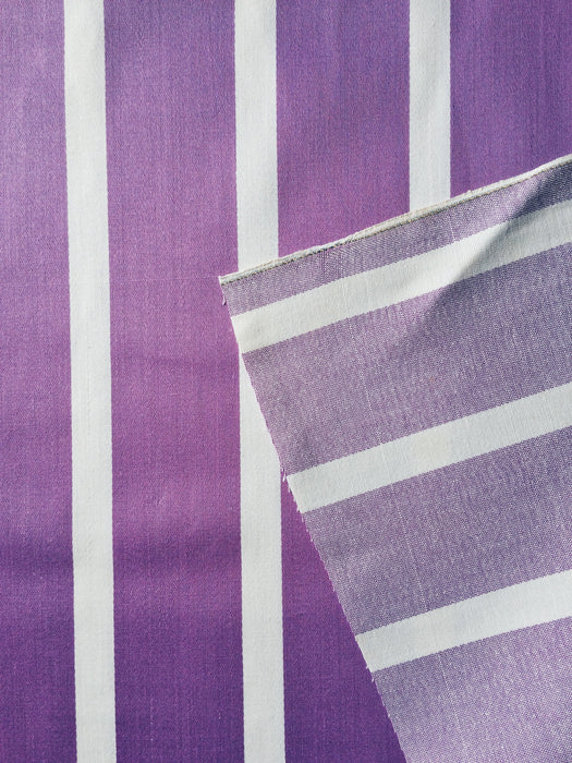 Lilac and white striped ticking. Unused. Spain c.1950 - 4 meters