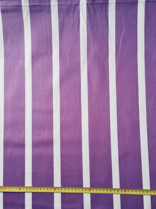 Lilac and white striped ticking. Unused. Spain c.1950 - 4 meters
