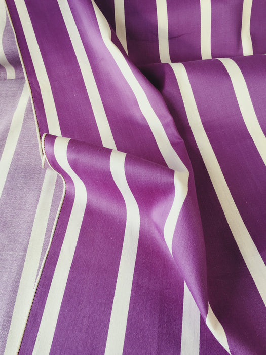 Lilac and white striped ticking. Unused. Spain c.1950 - 4 meters