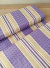 Lilac and beige striped ticking. Unused. Spain c.1950 - Per meter (10 m avail.)