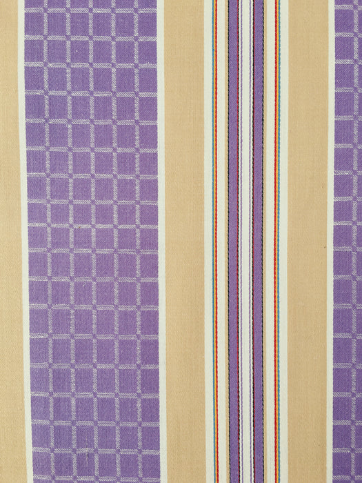 Lilac and beige striped ticking. Unused. Spain c.1950 - Per meter (10 m avail.)