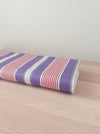 Lilac and red striped ticking. Unused. Spain c.1940 - Per meter (16 m avail.)