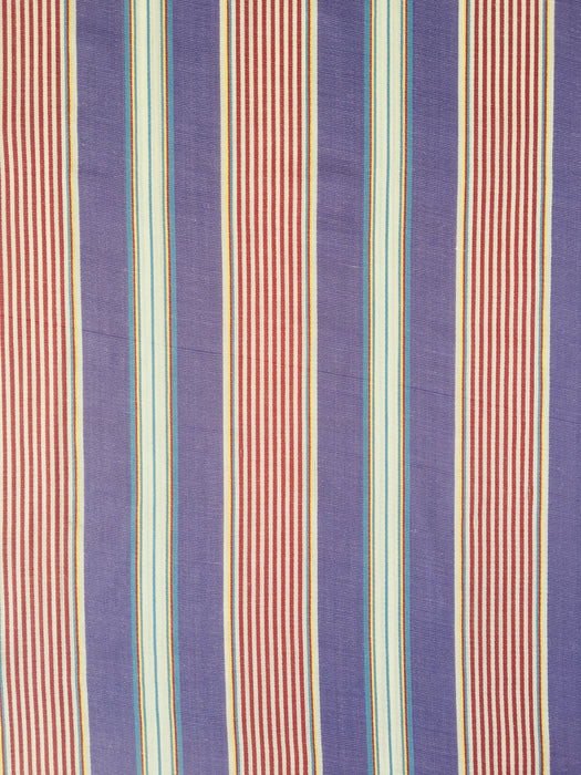 Lilac and red striped ticking. Unused. Spain c.1940 - Per meter (16 m avail.)