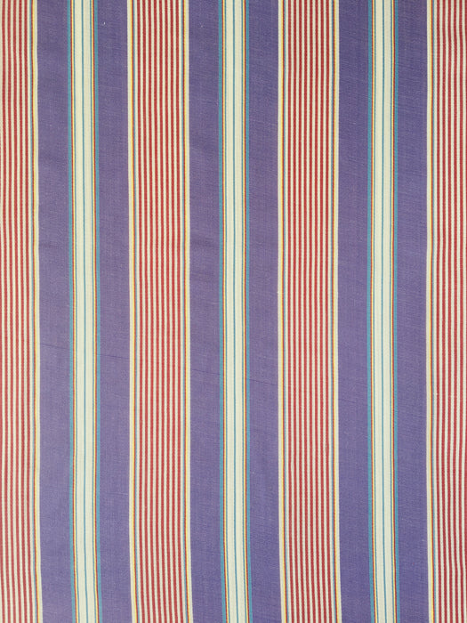 Lilac and red striped ticking. Unused. Spain c.1940 - Per meter (16 m avail.)