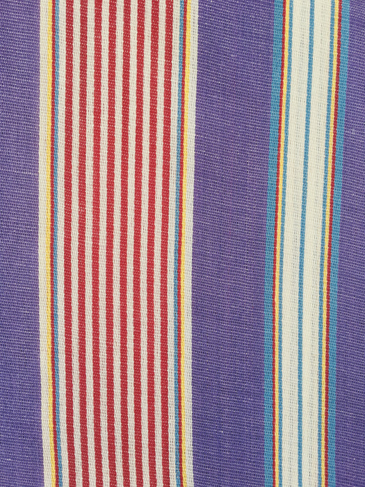 Lilac and red striped ticking. Unused. Spain c.1940 - Per meter (16 m avail.)