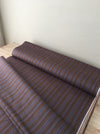 Brown and lilac striped ticking. Unused. Spain c.1950 - Per meter (21 m avail.)