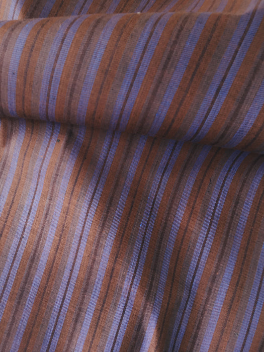 Brown and lilac striped ticking. Unused. Spain c.1950 - Per meter (21 m avail.)
