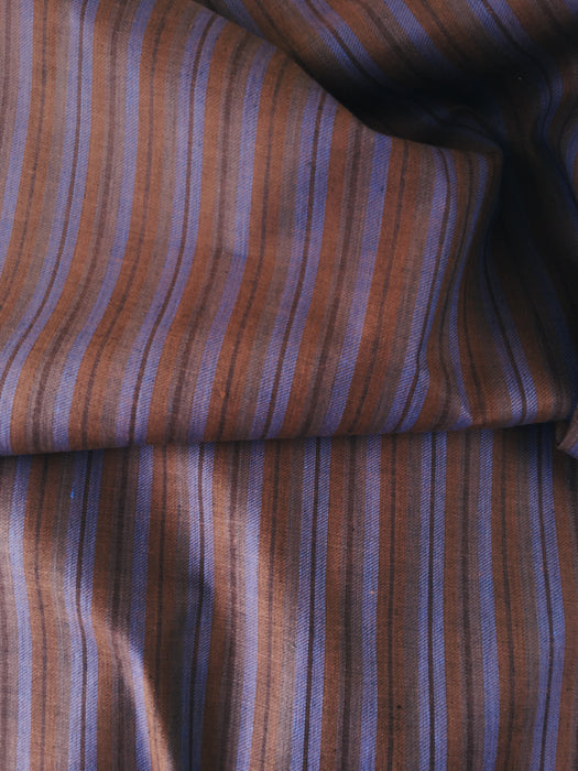 Brown and lilac striped ticking. Unused. Spain c.1950 - Per meter (21 m avail.)