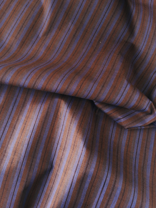 Brown and lilac striped ticking. Unused. Spain c.1950 - Per meter (21 m avail.)