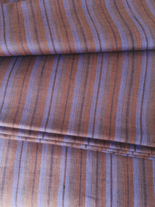 Brown and lilac striped ticking. Unused. Spain c.1950 - Per meter (21 m avail.)