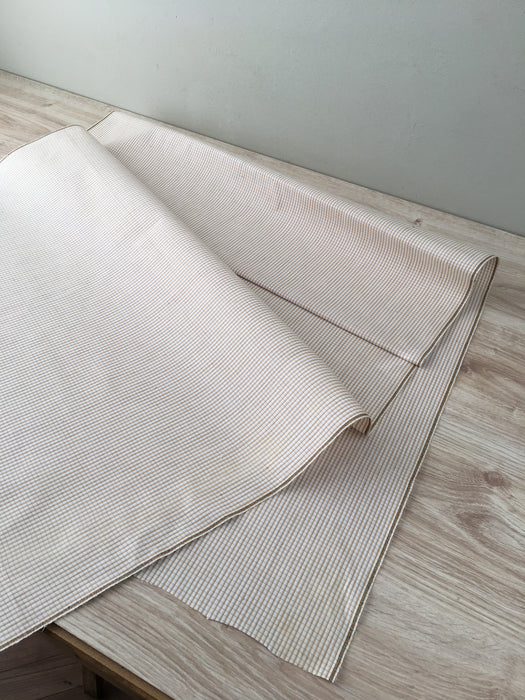 Pale brown checked ticking. Spain c.1900 - 69 cm × 2.4 meters