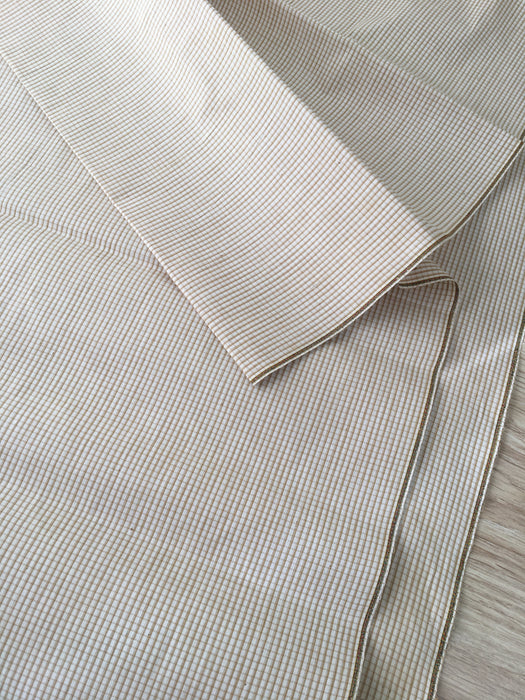 Pale brown checked ticking. Spain c.1900 - 69 cm × 2.4 meters