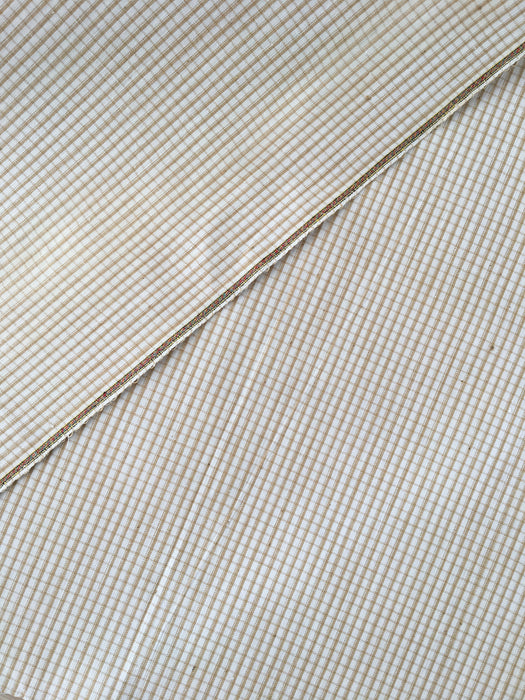 Pale brown checked ticking. Spain c.1900 - 69 cm × 2.4 meters