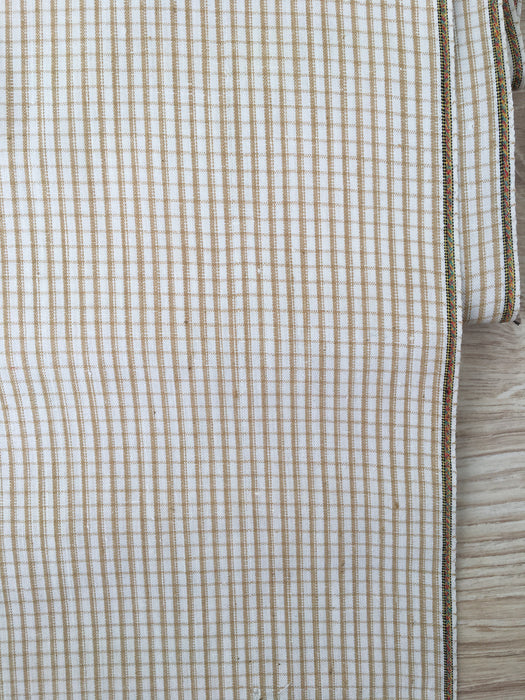 Pale brown checked ticking. Spain c.1900 - 69 cm × 2.4 meters