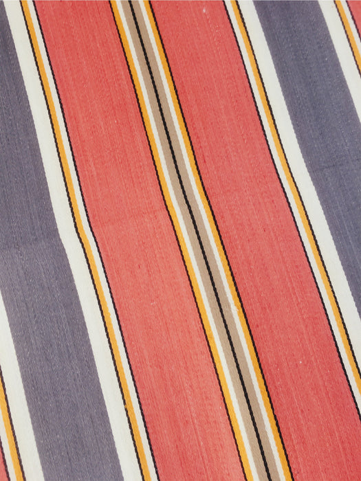 Striped ticking in orange and gray. Sateen. Unused. Spain c.1950 - Per meter (22 m avail.)