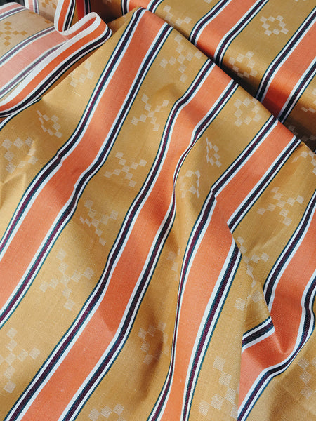 Orange Stripes Antique European Ticking Fabric Unused Yardage RA-NARANJA-002 - Ticking Depot