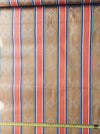 Striped ticking in orange and brown. Unused. Spain. c.1950 - 130 cm × 0.4 meters