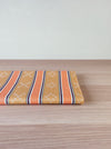 Striped ticking in orange and brown. Unused. Spain. c.1950 - 130 cm × 0.4 meters