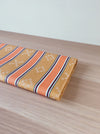 Striped ticking in orange and brown. Unused. Spain. c.1950 - 130 cm × 0.4 meters