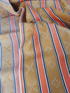 Striped ticking in orange and brown. Unused. Spain. c.1950 - 130 cm × 0.4 meters